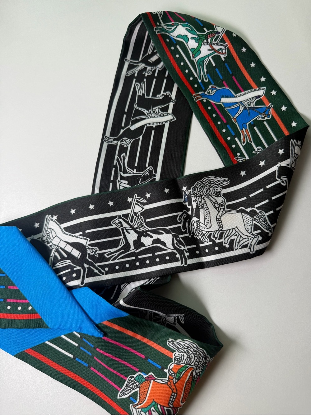 Hermes  Silk twilly - Equestrian Print
